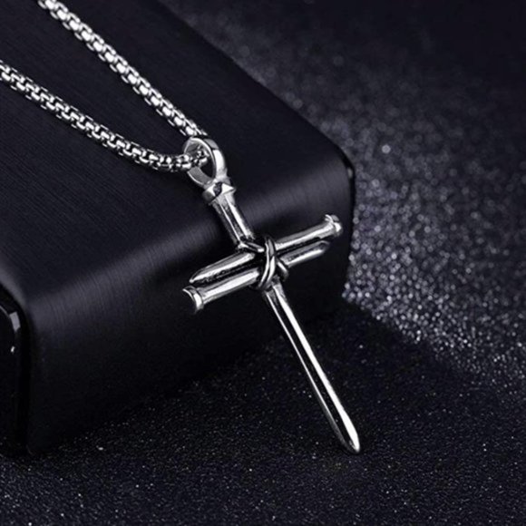 Other - Men's Stainless Steel Cross Necklace